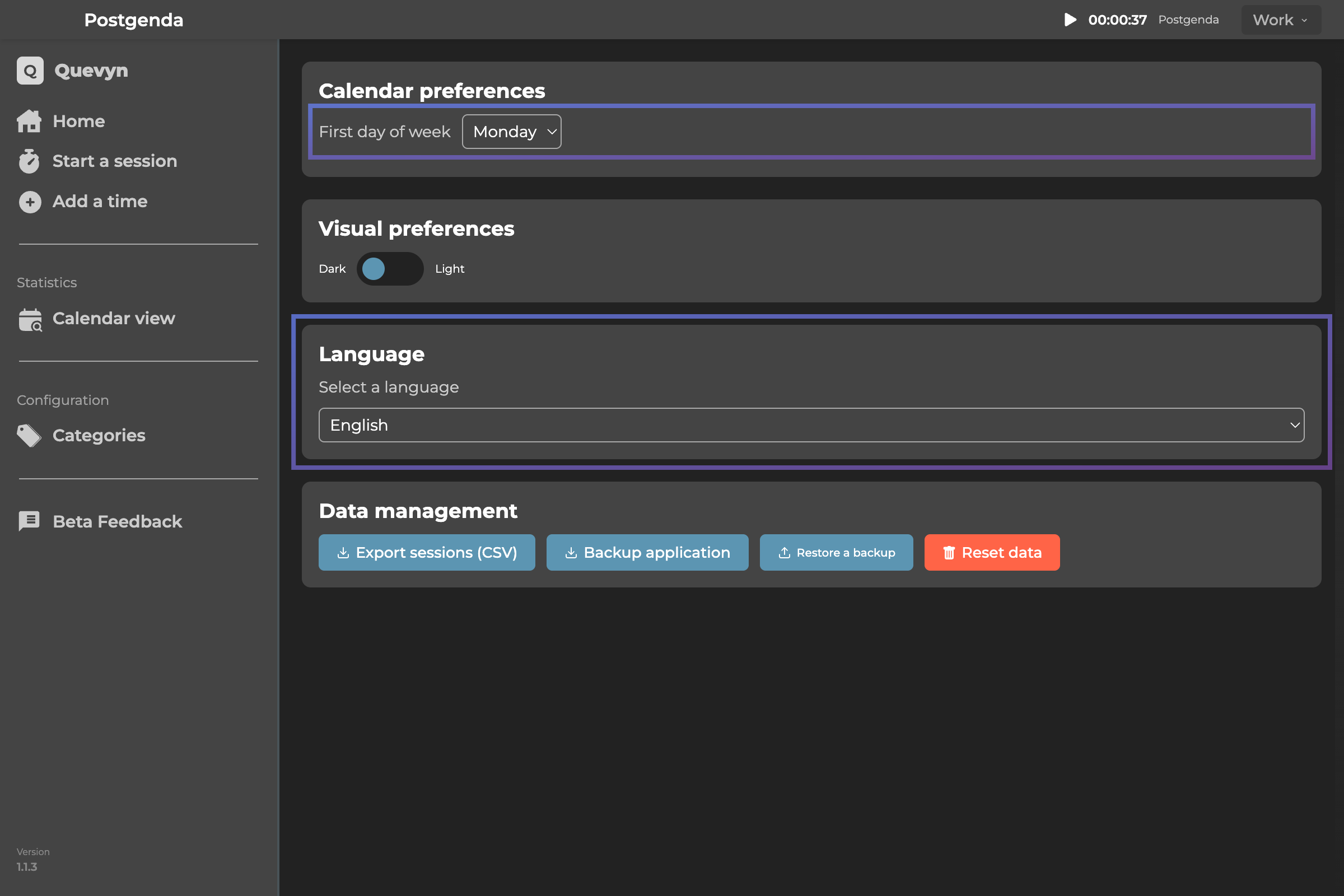 Language selector