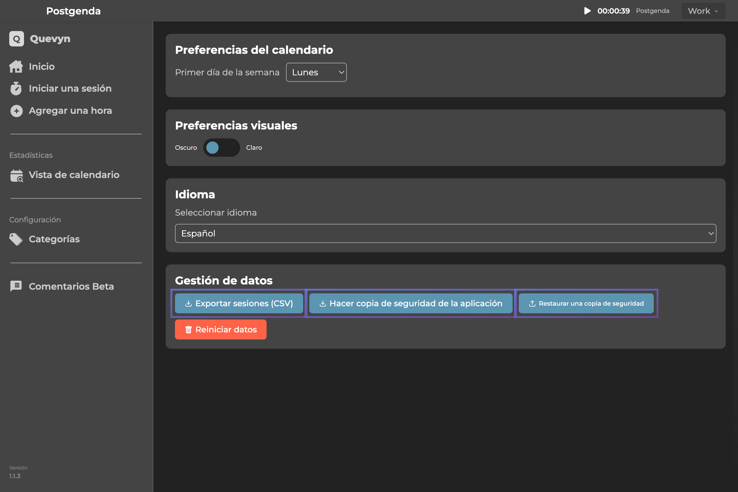 Exportación de datos en CSV